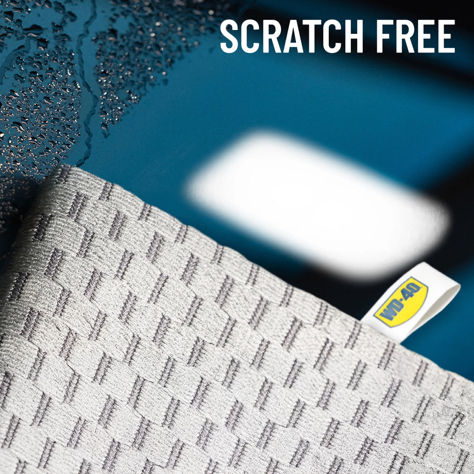 1 pack | close-up of textured fabric with water droplets | 2-in-1 Multipurpose Microfiber Towel | L40180