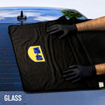 1 pack | product in use drying car window | 600 GSM Twist Loop Car Drying Microfiber Towel 25x36 in — WD-40, Scratch-Free & Lint-Free | L40400