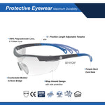 gray/blue | Safety Glasses | ANSI Z87.1 & Adjustable Temples