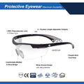 black, Clear Anti-Fog | ANSI Z87.1 & Adjustable Temples | 01 Series - Adjustable Wrap Around Safety Glasses | GE201CAF