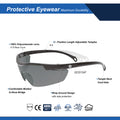 black, Smoke anti-Fog | ANSI Z87.1 & Adjustable Temples | 01 Series - Adjustable Wrap Around Safety Glasses | GE201SAF