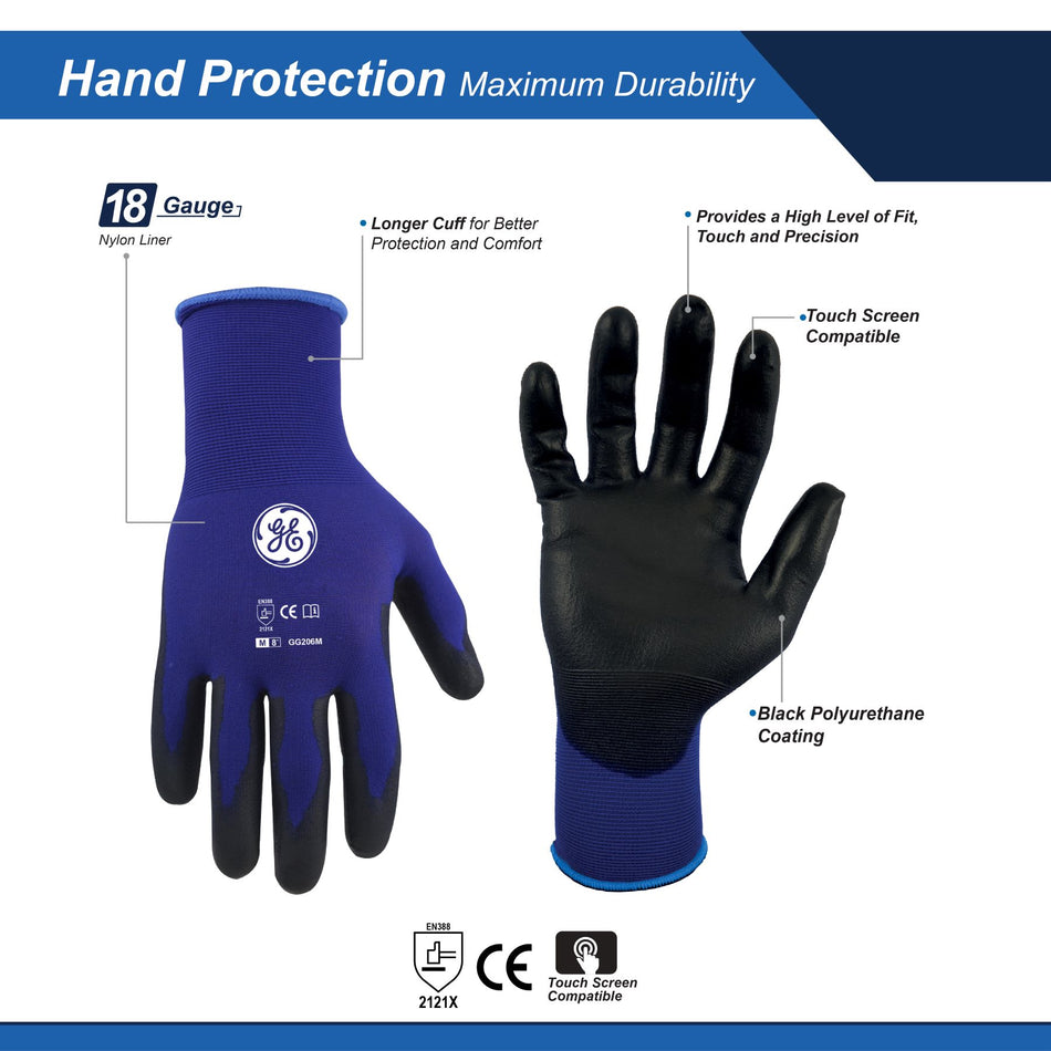 ALL-SHOW | PU Dipped Gloves | 18 Gauge, Touch Screen
