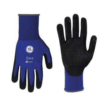 L | Dotted Palm Nitrile Dipped Gloves | 15 Gauge Liner