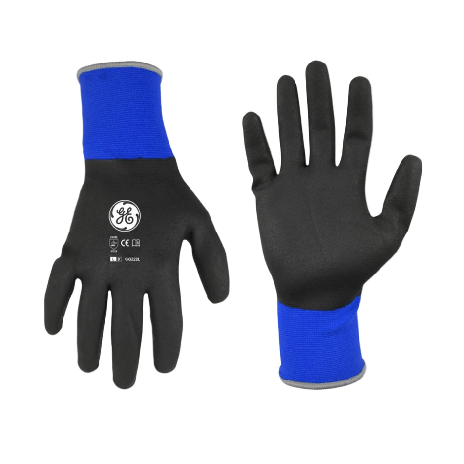 L | Fully Dipped Foam Nitrile Gloves | 15 Gauge