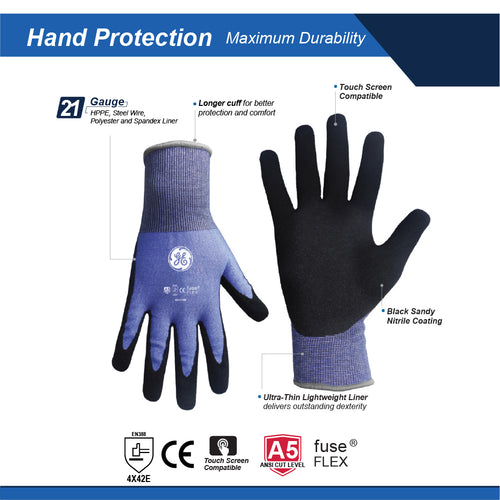 Touch Screen Cut Level 5 Dipped Gloves