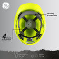 Hi-Vis Lime | GH326HN vented cap style hard hat with chin strap