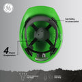green | GH326N vented cap style hard hat with chin strap