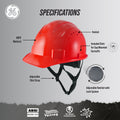 red | GH326R vented cap style hard hat with chin strap