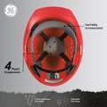 red | GH326R vented cap style hard hat with chin strap