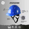 blue | side angle with labeled specifications diagram | Hard Hat | Type 1, Cap Style, Dielectric, Non Vented | GH327B