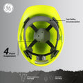 hi-vis lime | interior view showing suspension system details | Hard Hat | Type 1, Cap Style, Dielectric, Non Vented | GH327HN