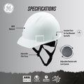 white | labeled specification view with callouts | Hard Hat | Type 1, Cap Style, Dielectric, Non Vented | GH327W
