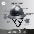 Carbon Black | Full Brim Vented Hard Hat with 4-Point Ratchet Suspension – Type 1 Class C | GH328CB