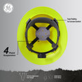 Hi-Vis Lime | Full Brim Vented Hard Hat with 4-Point Ratchet Suspension – Type 1 Class C | GH32HN