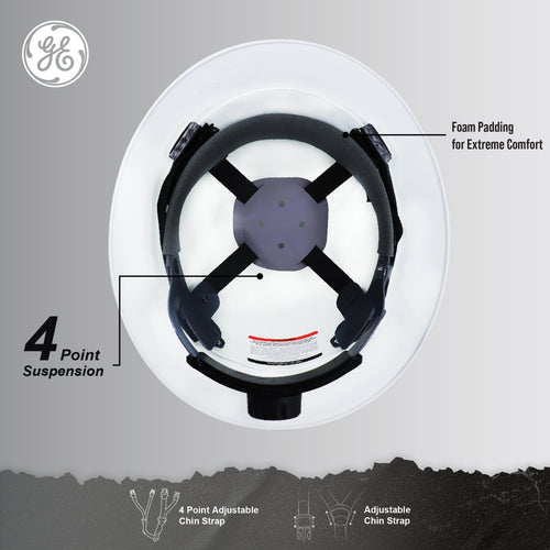 Full Brim Hard Hat — GE PPE GH329, ANSI Z89.1-2014 Type 1 Class E Dielectric