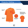 orange| Hi-Vis Short Sleeve Shirt | Moisture Wicking, UPF 40+