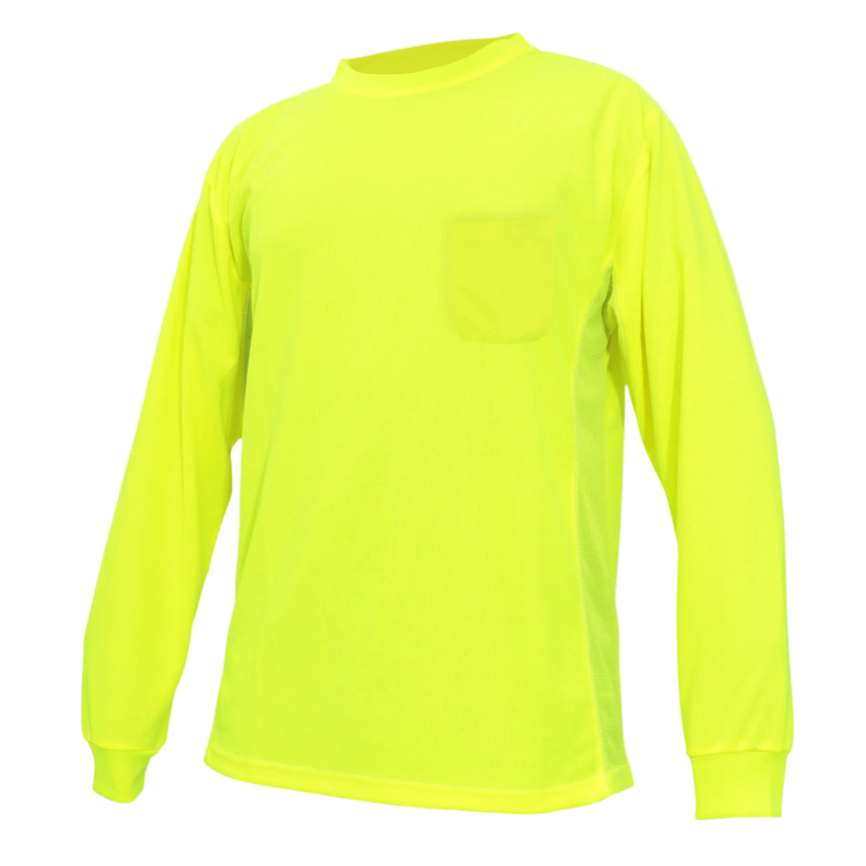 green | Hi-Vis Long Sleeve Shirt | UPF 40+ & Moisture Wicking
