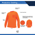 orange | Hi-Vis Long Sleeve Shirt | UPF 40+ & Moisture Wicking
