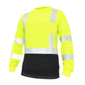 green, M | UPF40+, Class 3, ANSI 107-2020 | Hi-Vis Long Sleeve Safety Shirt — GE PPE GS118, High Visibility | GS118GM