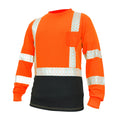 orange, M | UPF40+, Class 3, ANSI 107-2020 | Hi-Vis Long Sleeve Safety Shirt — GE PPE GS118, High Visibility | GS118OM
