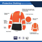 orange | Hi-Vis Long Sleeve Shirt | UPF40+, Class 3, ANSI 107-2020