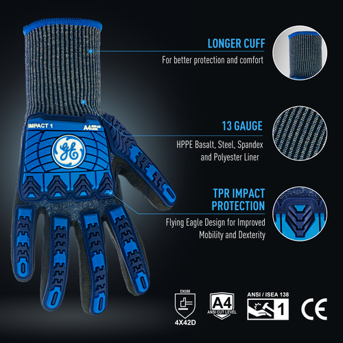 Micro Foam Nitrile TPR Impact Gloves