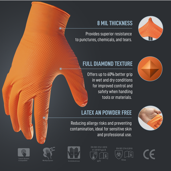 8 Mil Nitrile Gloves