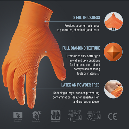 8 Mil Nitrile Gloves