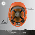 orange | GH326O vented cap style hard hat with chin strap