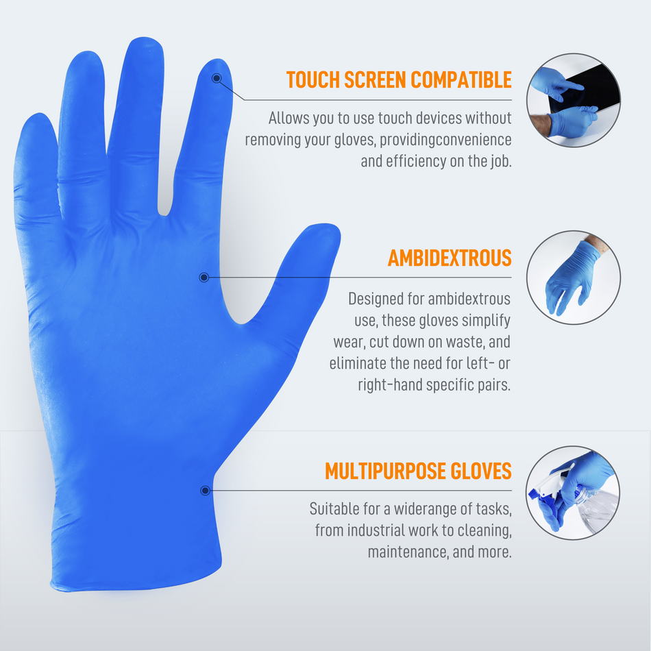 Nitrile Gloves | 6 Mil Heavy Duty Touch Screen | GG601