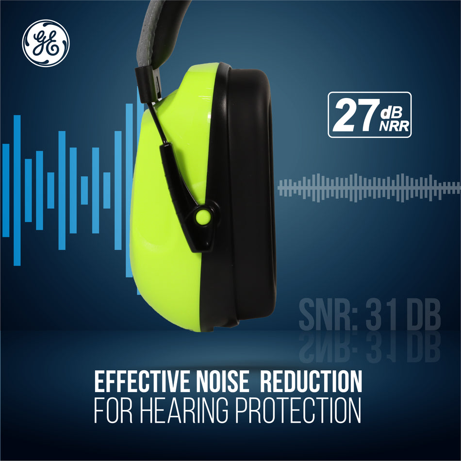 High Visibility Protective Earmuff | 27 dB NRR | GM452HV