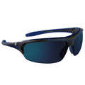 black/indigo, Blue Mirror Anti-Fog | side angle showing dark tinted lenses | 09 Series - Safety Glasses | GE109BAF