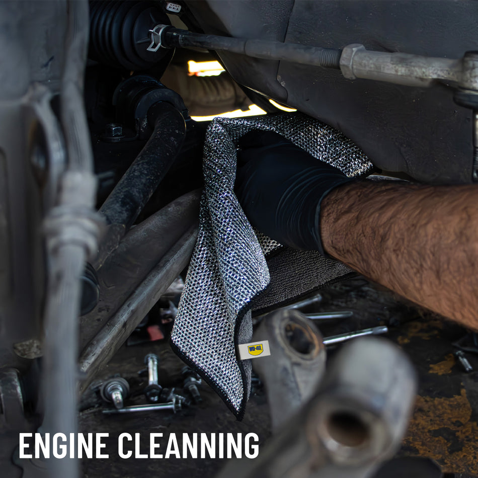 all-show | Heavy Duty Metalized Microfiber Towel | 250 GSM, 13x13 inch | WD-40