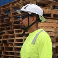 gray/blue, Clear Anti-Scratch | ANSI Z87.1 & Adjustable Temples | 01 Series - Adjustable Wrap Around Safety Glasses | GE101C