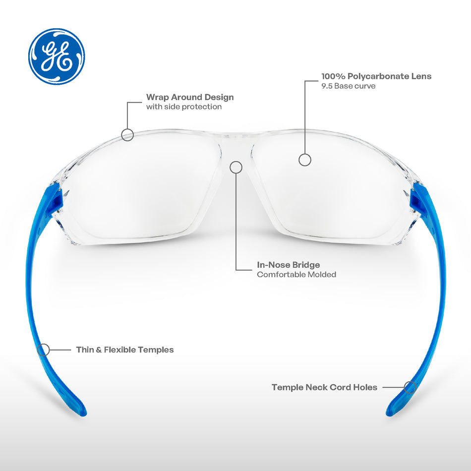 gray, Clear Anti-Scratch | 03 Series - Frameless Safety Glasses | GE203C