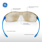Blue | CI/O Mirror Anti-Fog | Safety Glasses | Frameless Anti-Fog/Anti-Scratch