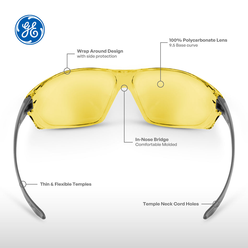 gray, Clear Anti-Scratch | 03 Series - Frameless Safety Glasses | GE203C
