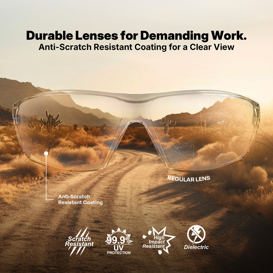 Blue | Clear Anti-Fog | Safety Glasses | Frameless Anti-Fog/Anti-Scratch