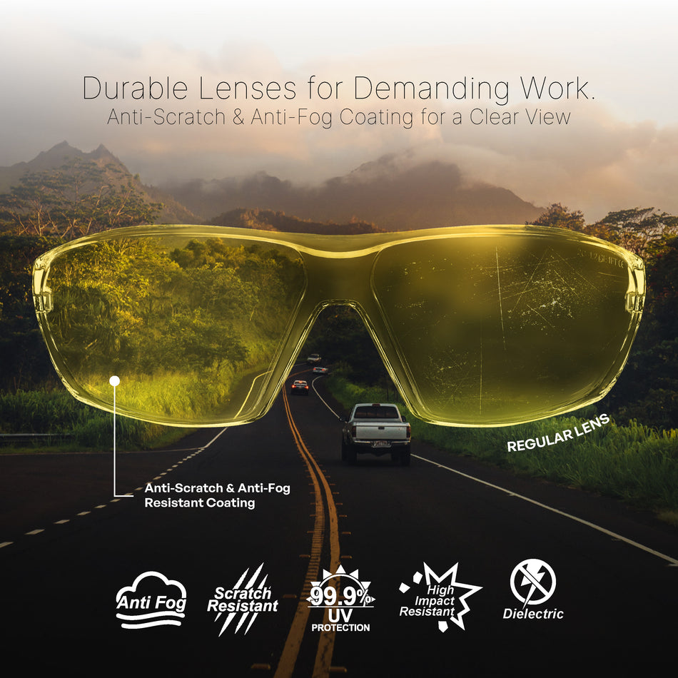 gray, Clear Anti-Scratch | 03 Series - Frameless Safety Glasses | GE203C