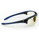 black/indigo, I/O Mirror Anti-Fog | side angle view of safety glasses | 09 Series - Safety Glasses | GE109SAF