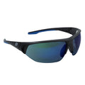 black/blue, Blue Mirror Anti-Fog | three-quarter view showing blue mirrored lenses | GE Safety Glasses 06 Series | Sporty Half-Frame ANSI Z87.1 | GE106BAF