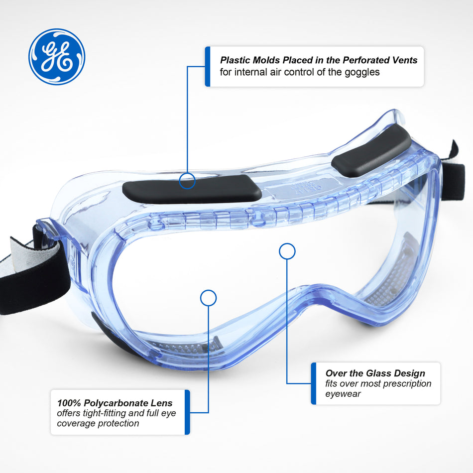 Safety Goggles | Indirect Ventilation, ANSI Z87.1 & EN 166 | GE147C