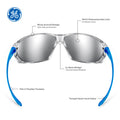 blue, I/O Mirror Anti-Fog | GE 03 Series Frameless Safety Glasses | ANSI Z87.1 | GE103MAF