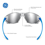 blue, I/O Mirror Anti-Fog | 03 Series - Frameless Safety Glasses | GE103MAF