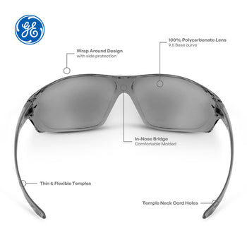 gray, Smoke Anti-Fog, GE203SAF - Frameless Safety Glasses