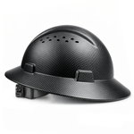 Carbon Black | Full Brim Vented Hard Hat with 4-Point Ratchet Suspension – Type 1 Class C | GH328CB