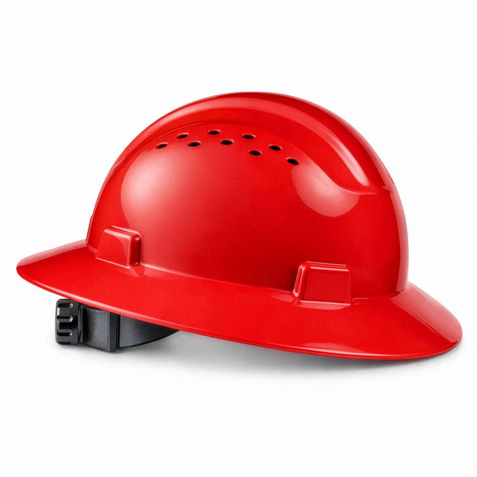 red | Full Brim Vented Hard Hat with 4-Point Ratchet Suspension – Type 1 Class C | GH328R