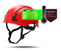 red, Vented | three-quarter view with cooling technology highlighted | Safety Helmet | Type 2, Vented with Koroyd® | GH500R