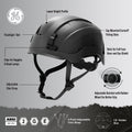 carbon black, Vented | side angle view with labeled features | Safety Helmet | Type 2, Vented with Koroyd® | GH500CB
