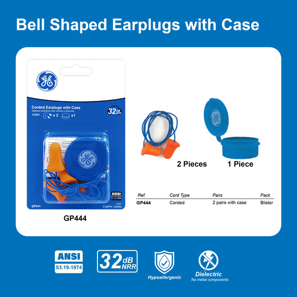 Bell Shaped Earplugs with Case